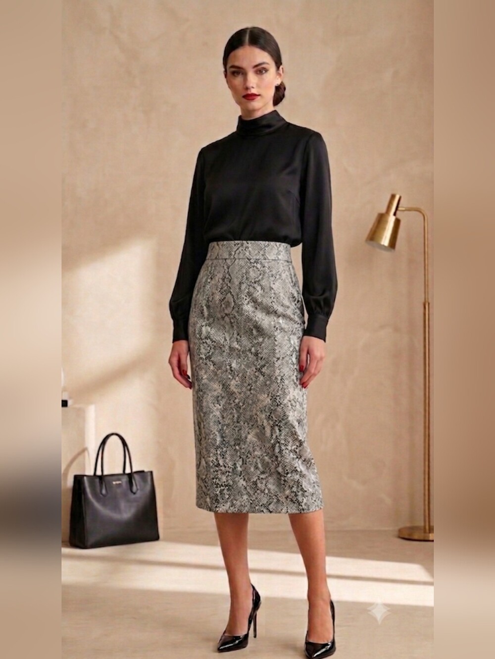 (1770) NWT ANN TAYLOR FACTORY Snake Print Pencil Skirt, Size 4